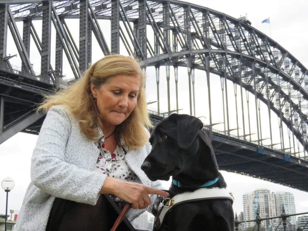 Maribel & Dindi by Sydney Harbour Bridge 