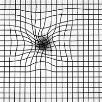 this image is how the Amsler Grid may appear to a person with age-related macular degeneration. 
