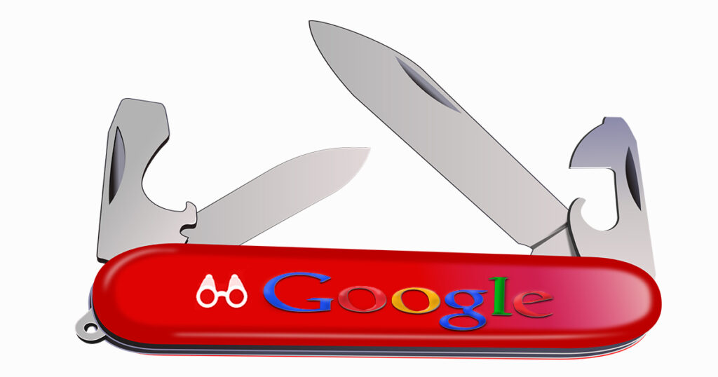 Red Swiss Army Knife with Google Outlook Logo
