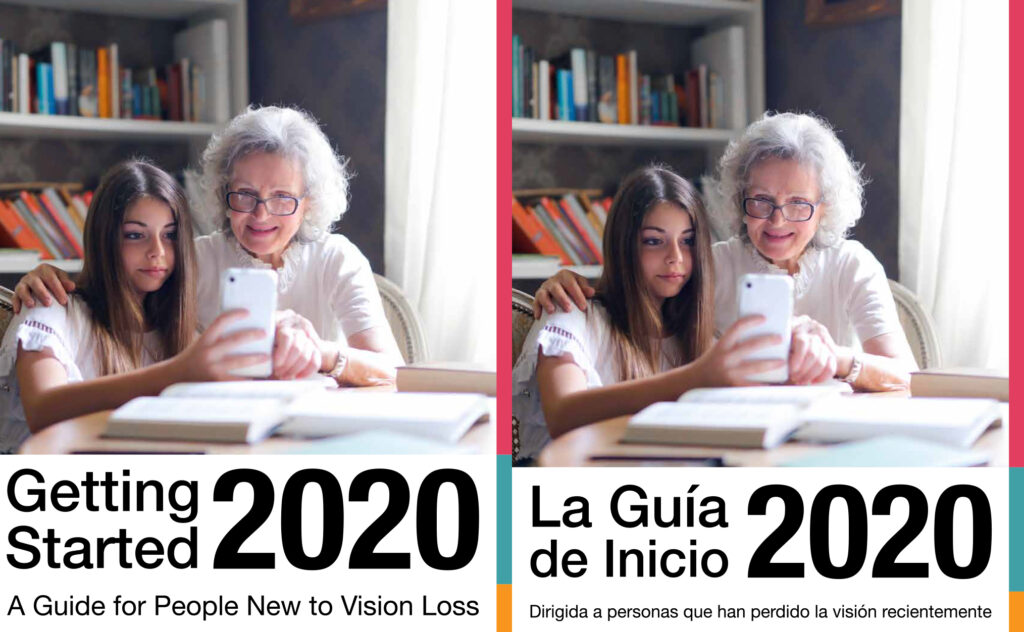 covers of english and spanish getting started guides: a guide for people new to vision loss
