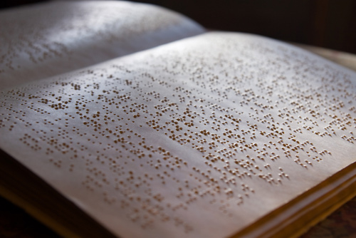 page with braille