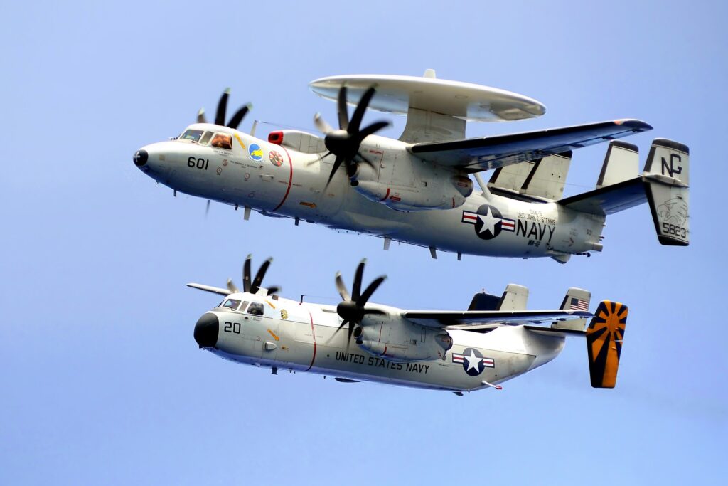 2 Navy Planes in flight